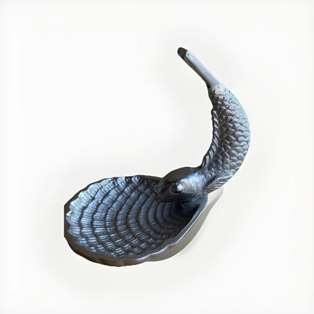 Fish And Sea Shell Pewter Trinket Dish Silver Rings Jewelry Holder Sea life‎